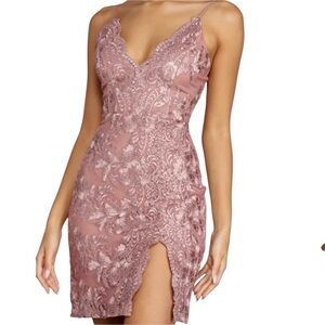 Windsor Blush Lace Mini Dress